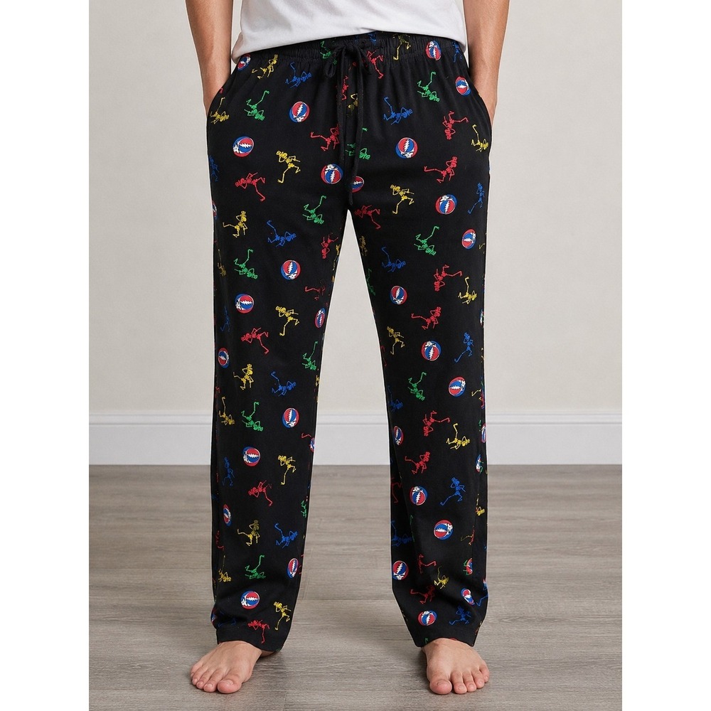 Grateful Dead Pajama Pants Mens 2XL Steal Your Face Lounge Dancing Skeletons XXL